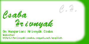 csaba hrivnyak business card