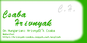 csaba hrivnyak business card